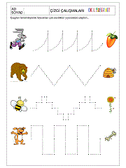 okul öncesi çizgi çalışma sayfaları